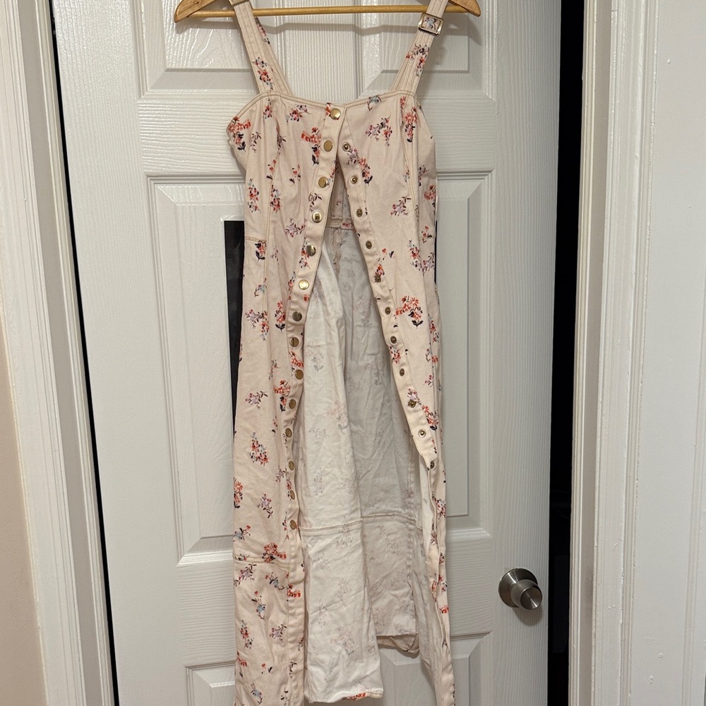 Finders Keepers Floral Asymmetrical Dress - Cream and Pink